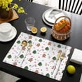 thumbnail image 4 of White Christmas Gingerbread Man Pattern Summer Placemats Table Placemats Set Of 4-Linen Kitchen Washable Placemats Table Mats 11.8"x17.7" Non-Slip Heat Resistant, 4 of 6