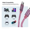 thumbnail image 7 of Powertek USB-C to USB-C Cable, Fast Charging Type-C Charger Cord, Durable Tangle-Resistant Sync Cable, Pink Glitter, 6FT, 7 of 7