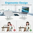 thumbnail image 5 of MITOJOSYEER  Laptop Stand with 360° Rotating Base, Ergonomic Computer Riser for Desk, Adjutable Height Muti-Angle, Foldable Laptop Mount, Stable Metal Holder Support 10-17" Notebook PC, Silver Grey, 5 of 5