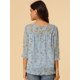 thumbnail image 5 of BluCasual De GaCon Estampado Floral De Man3/4 Con Volantes PaMujer Azul claro S, 5 of 5