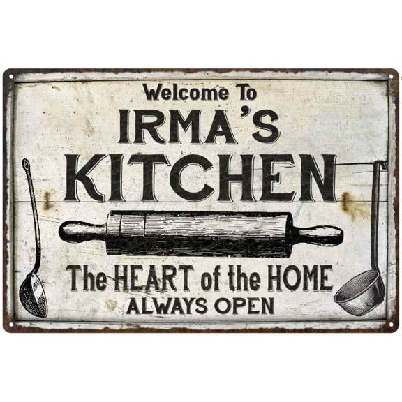 IRMA'S Kitchen Farmhouse Sign 8 x 12 High Gloss Metal 208120033258