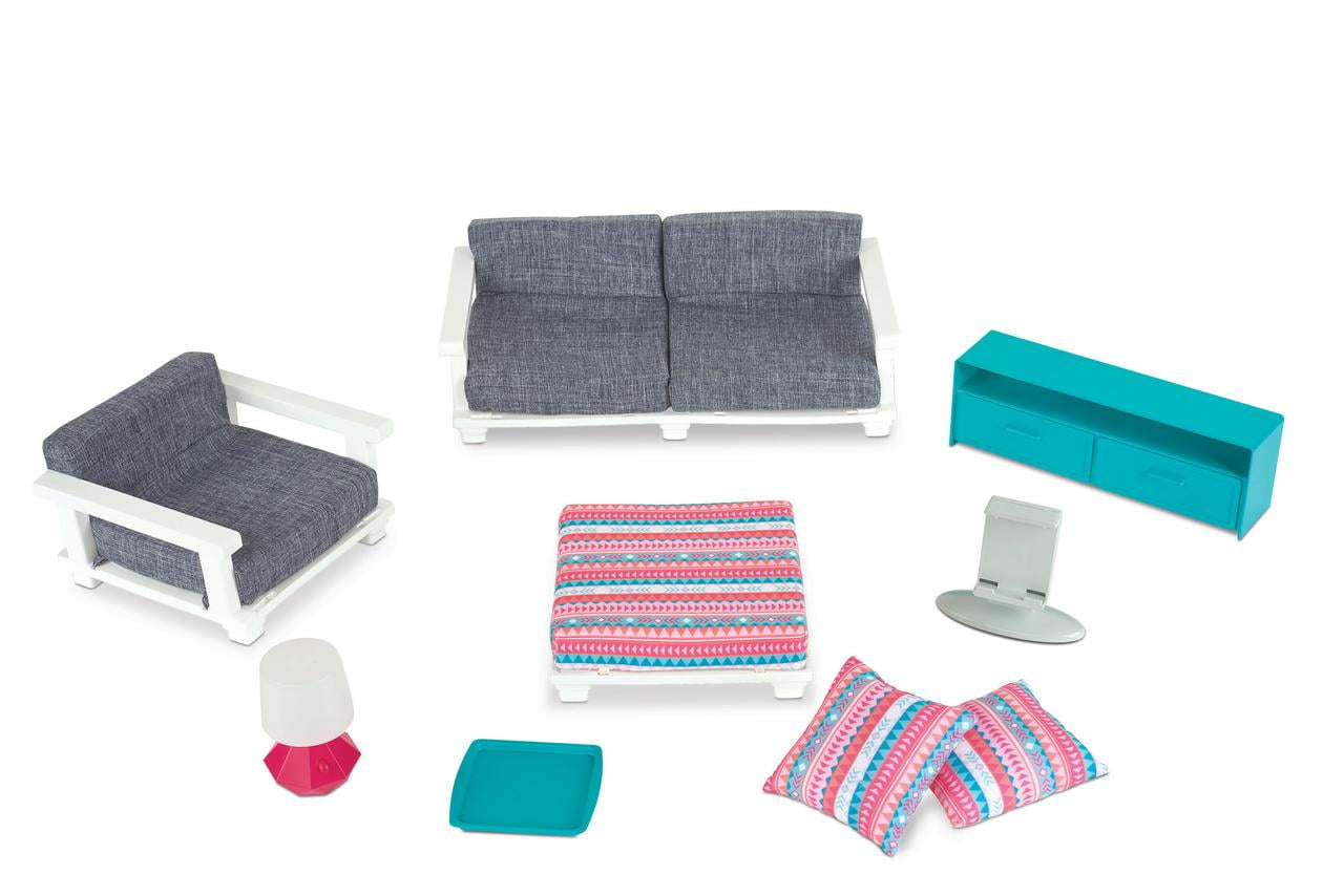 My Life As Living Room Play Set for 18" Dolls, 9 Pieces Included