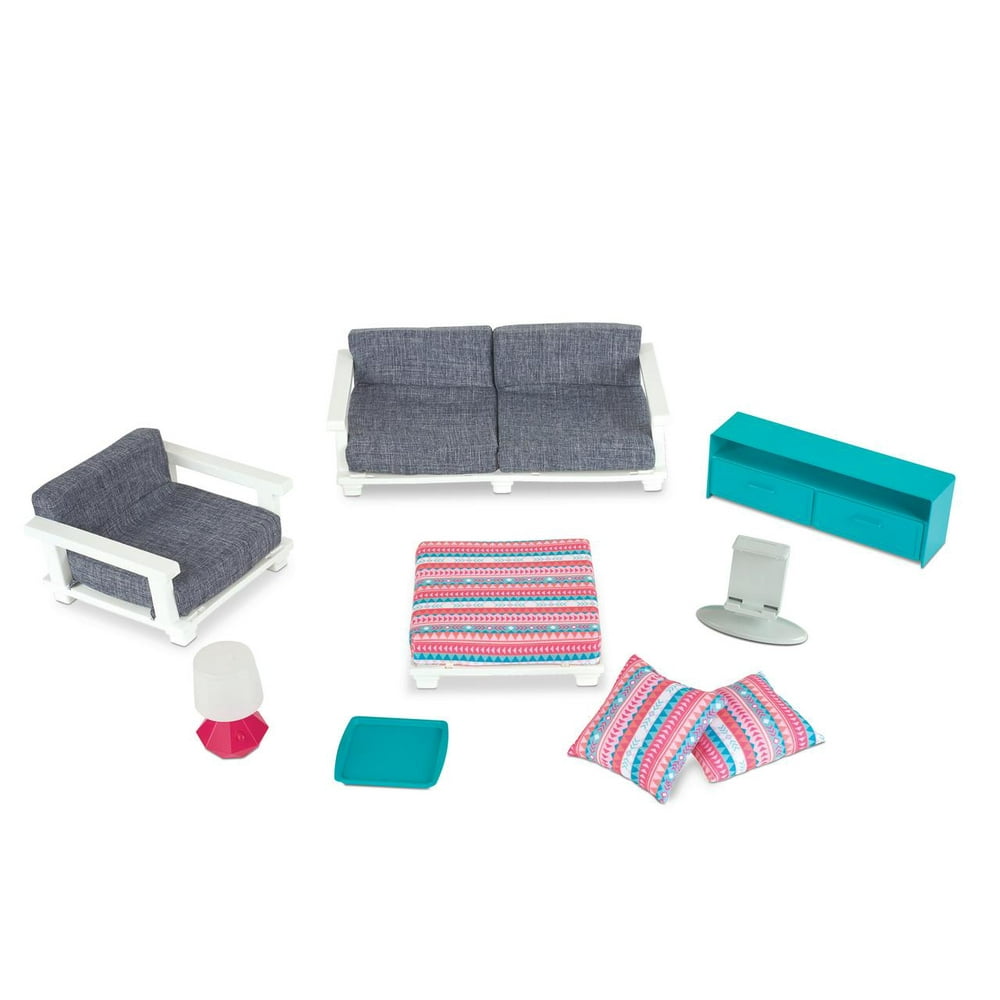 My Life As Living Room Play Set for 18" Dolls, 9 Pieces Included