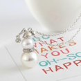 thumbnail image 3 of Set of 2 Christmas Snowman pendant necklace Imitation Pearl Necklace Sweater, 3 of 5