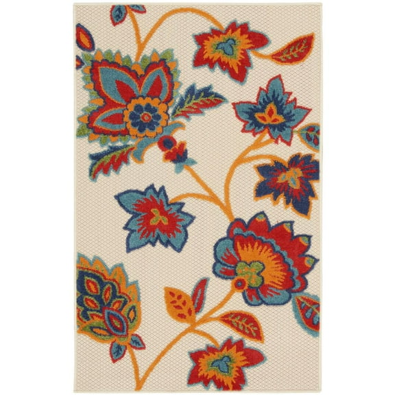 Nourison Aloha 2'8" x 4' Multicolor Contemporary Indoor/Outdoor Rug