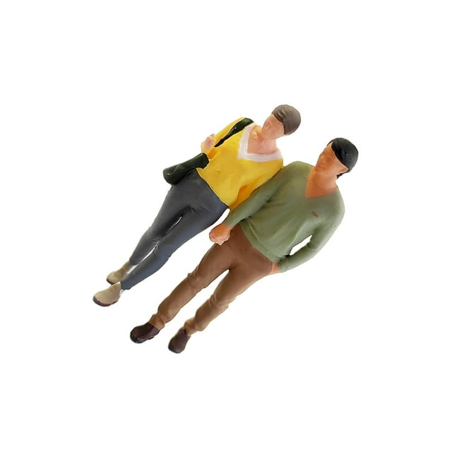 QualitChoice Modèle Miniature Peint à la Main à l'Échelle 1:64 Diorama Couple Parc Jaune A Figurines Style Jaune B