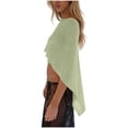 thumbnail image 4 of Hilenly Crochet Beach Cover Ups for Women Sheer Asymmetrical Knit Poncho Tops Shawl Cape Top Swimsuit Coverup, 4 of 6