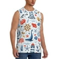 thumbnail image 2 of Balery Watercolor Nautical Men's Sleeveless Muscle Shirts Workout Tank Top, Moisture Wicking, Odor Protection-Large, 2 of 8