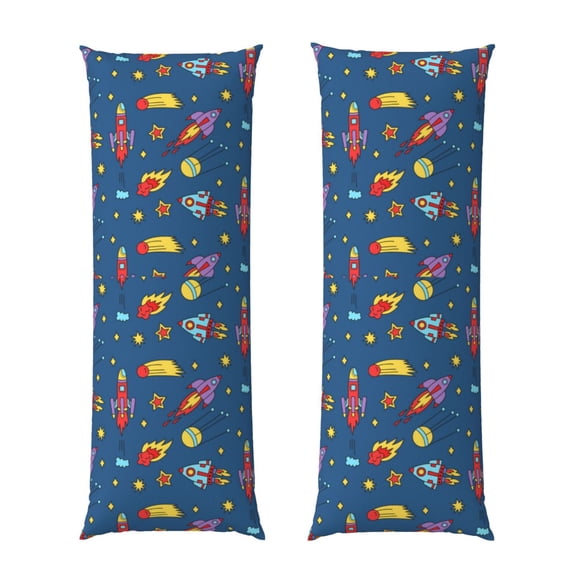 Cauagu Cosmos Rockets for Long Body Pillowcase 1 PCS,Soft Long Pillow Cover Decorative Pillow Case Hidden Zipper Closure Pillowcase,NOT Included Pillow (20'' x54'')