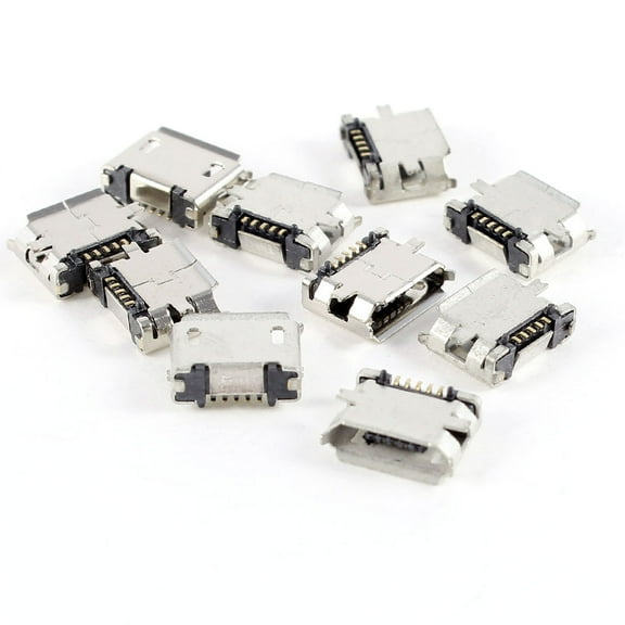 10pcs Micro USB B Female Port 180 Degree 5-Pin 5P SMD SMT Socket Jack Connector