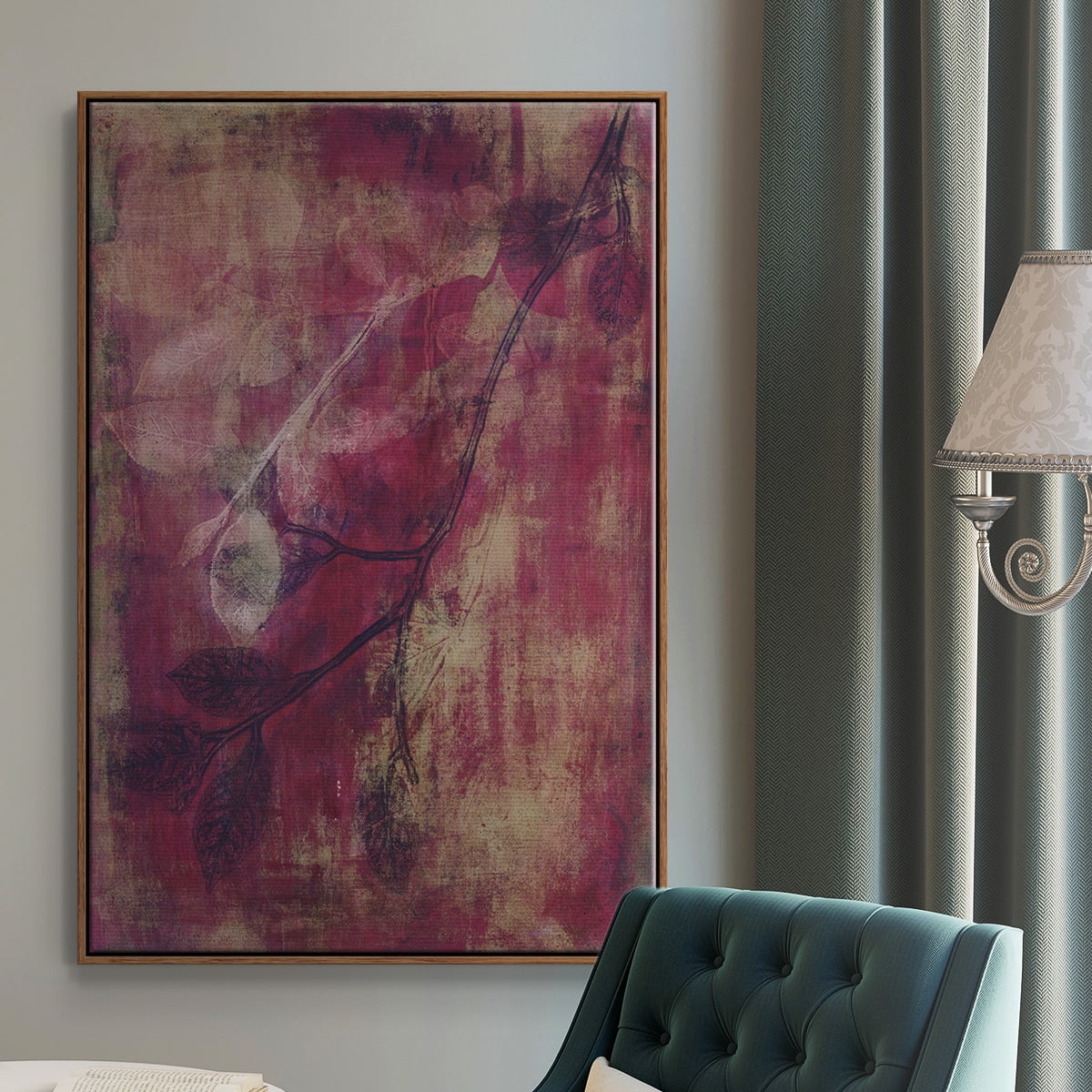 Branching Out XVII Framed Premium Gallery Wrapped Canvas - Ready to Hang - 17 x 25 - Walnut Floating Frame
