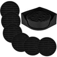 thumbnail image 1 of Paquete de 6 Posavasos de Silicona Negra, Posavasos Antideslizantes Antiadherentes Resistentes Al , Posavasos para Mesa de Café, Posavasos para de Vino, 1 of 5