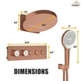 thumbnail image 4 of CASAINC 5-Spray Dual Shower Head 16 in. Round Wall Mount Fixed and Handheld Shower Head 2.5 Thermostatic in Brushed Rose Gold, 4 of 10