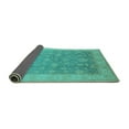 thumbnail image 2 of Ahgly Company Indoor Square Oriental Turquoise Blue Traditional Area Rugs, 5' Square, 2 of 4