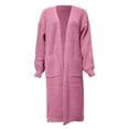thumbnail image 4 of SGMVNU Womens Sweater Tops Elegant Fringe Solid Sweater Coat For Oversized Long Knit Cardigan With Bohemian Style, Fall Winter Outfits Hot Pink Size M, 4 of 4