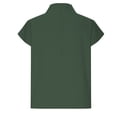 thumbnail image 6 of Women's Summer Short Sleeve High Neck Linen T-Shirt Tops Blouses Tees Solid Color Plain Casual Daily Wear Business Casual Work Office Vacation Outfits Fashion Essential Gift for Women, 6 of 9