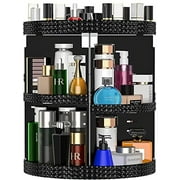 Awenia Makeup Organizer 360-Degree Rotating, Adjustable Makeup Storage, 7 Layers Large Capacity Cosmetic Storage Unit, Fits Different Types of Cosmetics and Accessories, Plus Size(Black)