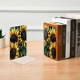 thumbnail image 6 of Wobogo Sunflower Graffiti Art Acrylic Bookends Clear L-Shaped Book Holder with Non-Slip Pads for Books Files Magazines CD DVD 5.4×4.1×8.1in, 6 of 6