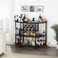 Bar Table with Power Outlet, LED Home Mini Bar for
