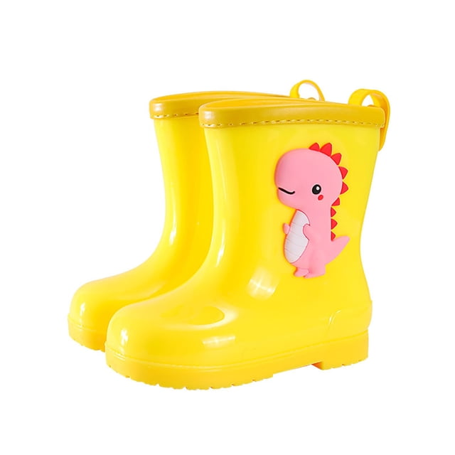 NOKIO Rain Boot𝗌 For Kids, Toddler Kids Rain Childrens Rubber Shoes With Easy On Handles Lightweight In Cartoo𝗇 Patterns For Boys & Girls