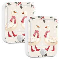 Yayeee 2-Pack Plug in LED Night Lights with Light Sensors Motion Detectors, Winter Geese