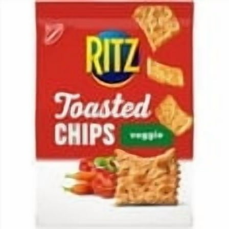 RITZ Toasted Chips Veggie Crackers, Party Snacks, 8.1 oz pack of 2