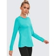 thumbnail image 4 of Weardear Long Sleeve Workout Tops for Women Crewneck Yoga Shirts Lightweight Athletic Gym Running Sport Casual T-Shirt, 4 of 6
