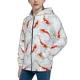 thumbnail image 2 of Pofeuu Koi Fish Corals,Spring Summer Print Teenage Zipper Hoodie Sweatshirts Hooded Casual Jackets With Pocket For Boys Girls-Medium, 2 of 6