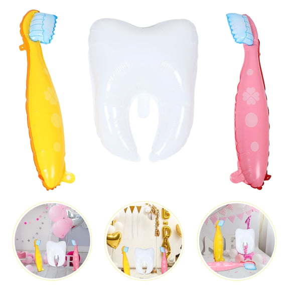 CTIRCHIU Tooth Shaped Balloons Assorted Color Pe Material Ideal for Party Decoration
