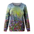 thumbnail image 4 of Sudadera de manga larga con estampado de cuello redondo para mujer Blusa informal Tops Pompotops  gfhjh3298, 4 of 4