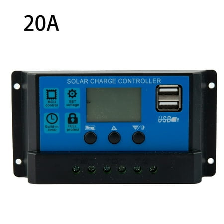 

Solar Panel Charge Controller Regulator 12V/24V auto dual USB 30A/20 Battery PWM