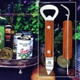 thumbnail image 4 of Abridor de botellas de cerveza de acero inoxidable con mango de madera para latas de botellas manuales (2, color madera), 4 of 4