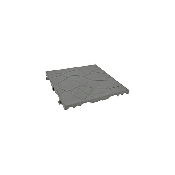 Interlocking Floor Tiles - 12 Pack - 15"x15" Gray Patio Tiles