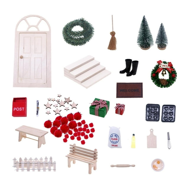 27 Piezas Cajas de Regalo de Decoración Navideña Casa de Muñecas Accesorios de Decoración Navideña Adornos Favores de Fiesta Casa de Juguete de Cuento