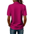 thumbnail image 5 of Womens Polo Shirts Short Sleeve Collared Button Cute Summer Tops Dressy Casual Quick Dry Office Work Blouse, L, 5 of 6