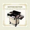 thumbnail image 3 of Byootique Rolling Makeup Train Case on Wheels Cosmetic Trolley Art Deco Pastel, 3 of 9