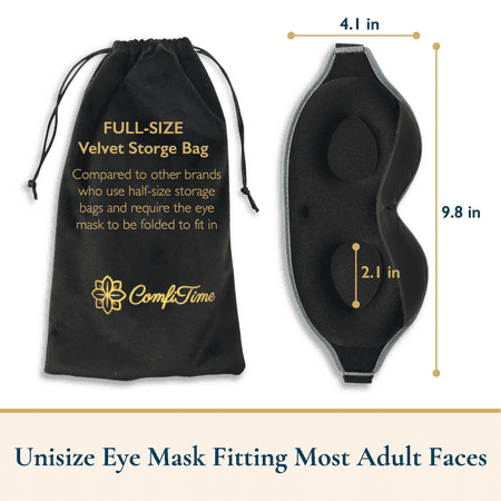 ComfiTime 3D Sleep Mask - 100% Blackout Eye Mask for Sleeping, Eye Covers for Men and Women, Contour Blindfold with Nose Baffle, Soft & Lightweight, Latex-Free