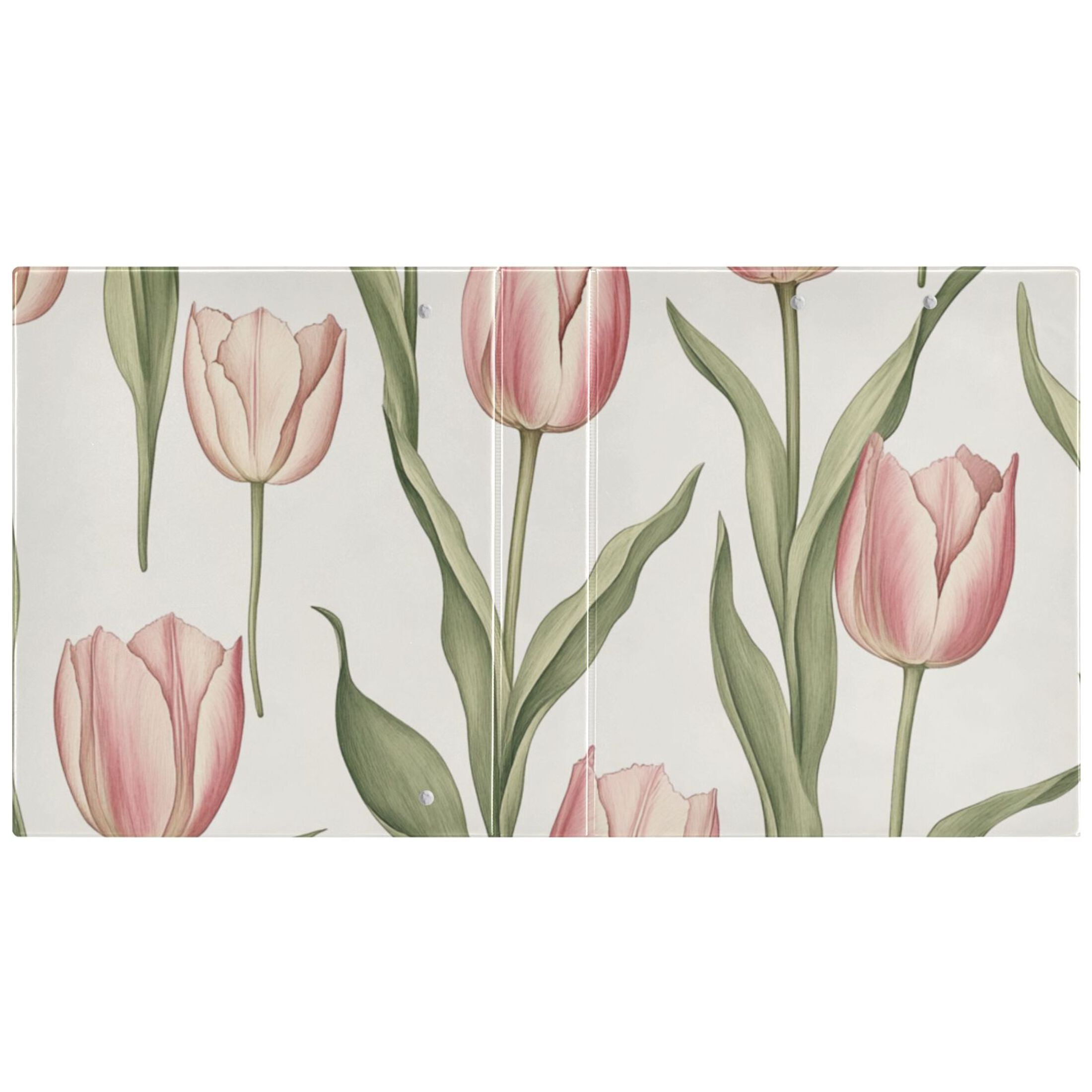 Tulip Flowers Floral 3 Ring Binders 1.5 inch Hardcover File Folders with Interior Pockets A4 Size Organizer for School Office Hospital