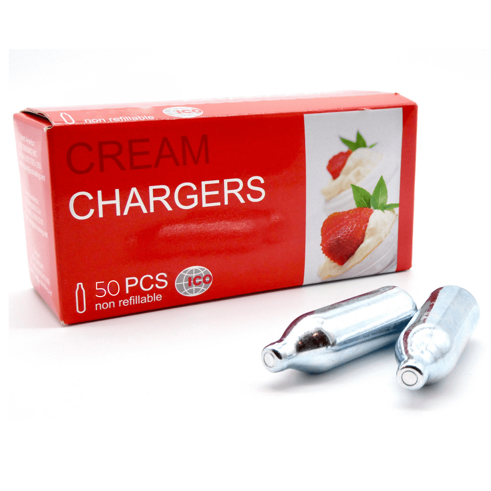 ICO 8g N20 Whipped Cream Chargers Cartridges, 50 Count