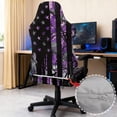 thumbnail image 3 of Jeiento American Flag Gaming Chair Cover 4 PCS Purple Camo Computer Chair Cover with Armrest Covers Easy to Install Universal Fit Slipcover for Office Computer Chairs, 3 of 7