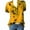 F482 Yellow, variant on Likimi T Shirts For Women Short Sleeve Printing V Neck Button Down Fashionable Casual Tops Black Size L