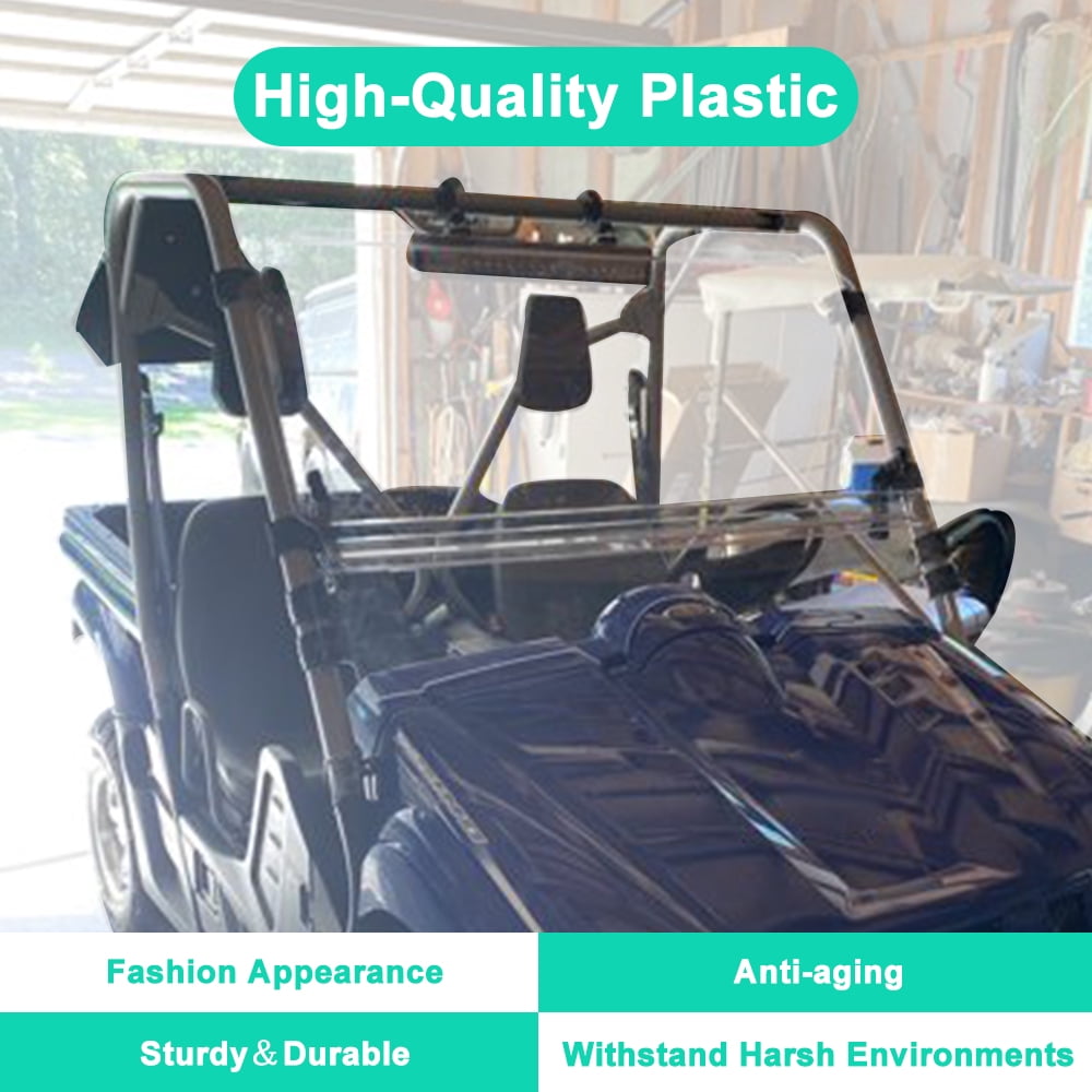 Kojem 2-in-1 Folding UTV Windshield for 2015-2022 Massimo MSU 500/ 700 Bighorn Coleman HiSun 2016 2017 2018 2019 Clear Front