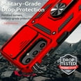 thumbnail image 4 of for Samsung Galaxy A25 5G Case with Slide Camera Cover HD Screen Protector [Military Grade 16ft. Drop Tested] Magnetic Ring Holder Kickstand Protective Phone Case for Galaxy A25 5G 2024, Red, 4 of 18