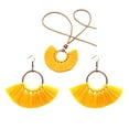 thumbnail image 3 of Xinyolin Bohemian Round Pendant Fringe Tassel Rope Necklace Earrings Women's Jewelry Set, 3 of 6