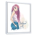 thumbnail image 3 of Designart 'Trendy Fashion Woman I' Children's Art Framed Canvas Wall Art Print, 3 of 5