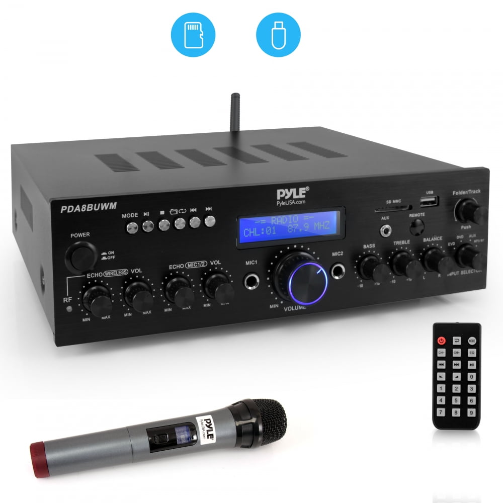Pyle 2 Channel 200 Watt Home Theater Amplifier Bluetooth Receiver Sound