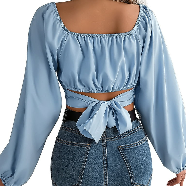 Valcatch Womens Elegant Off The Shoulder Puff Sleeve Blouse Summer