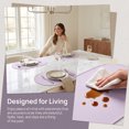 thumbnail image 4 of REGALWOVEN 6 Pack Silicone Placemats for Kitchen Dining Table Decor Washable Heat Resistant Table Placemats Wipeable Table Mat Purple 21*11in, 4 of 7