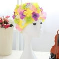 thumbnail image 2 of Swimming Cap Floral Petal Stylish Swim Hat Bathing Caps for Women Long Hair, 2 of 2
