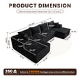 thumbnail image 4 of Vcatnet 135" Oversized Cloud Sectional Sofa Couch Plush Corduroy Couch L Shaped Modern Minimalist Couch with Chaise for Living Room, Black, 4 of 10